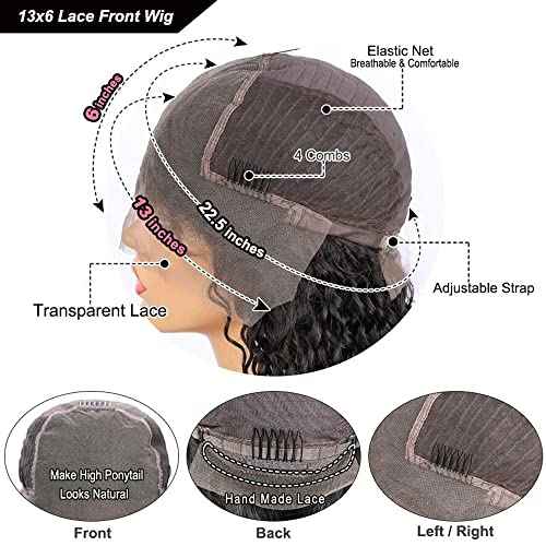 Venice Hair 13x6 Lace Front Human Hair Wigs for Black Women Virgin Curly Human Hair Wigs Short Lace Frontal Wig Pre Plucked with Baby Hair (12inch, 150% density)