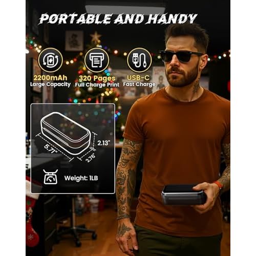 Memoqueen Tattoo Stencil Printers for Tattooing, TP31 Mini Tattoo Stencil Printer Machine for Gift to Enthusias, Beginners, Artists, with 30pcs Tattoo Transfer Paper, Compatible with iOS & Android