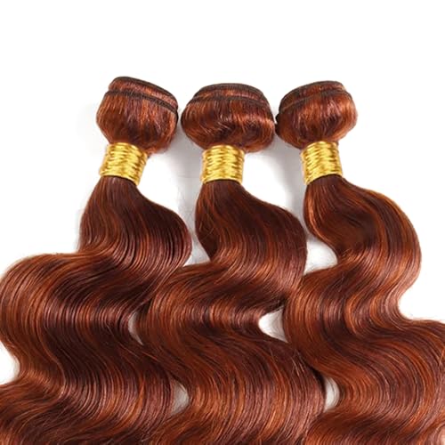 P33/350 Bundle Ombre Orange Brown Body Wave Human Hair Bundles Highlight Copper 3 Bundles 18 20 22 Inch Two Tone Reddish Brown Mixed With 350 Ginger Bundle