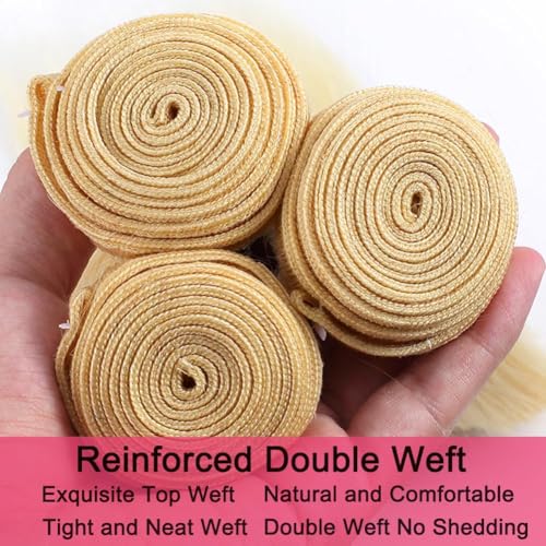 613 Blonde Body Wave Bundles 22 24 26inch Brazilian Virgin Hair Blonde Body Wave 3 Bundles Human Hair Weave for Black Women£¨#613 Bleach Blonde£©