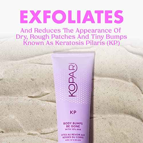Kopari KP Body Bumps Be Gone Exfoliating Body Scrub with 10% AHA, to Smooth Skin, Reduce Bumps, Decongest Pores, Clarifying, Gently Exfoliate & Wash | 8.45 fl oz Tube