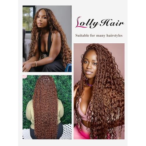 12A #30 Auburn Brown Human Braiding Hair for Boho Braids 2 Bundles 22 Inch 100g Deep Wave Braiding Hair for Bohemian Knotless Braids 100% Unprocessed Virgin Bulk Hair Extensions No Weft