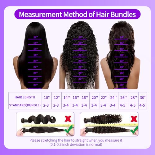 Body Wave Bundles with Closure Human Hair 14 16 18 + 12 Inch Brazilian Human Hair 3 Bundles with 4x4 HD Lace Closure Part 12A Grade 100% Unprocessed Virgin Hair