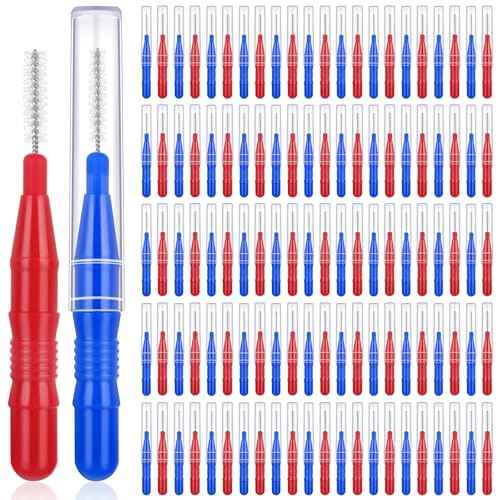 120Pcs Interdental Brushes 2 Sizes, 360¡Æ Bendable Soft Bristles Braces Brush Dental Brushes Between Teeth Gum Interdental Brushes for Gum Braces Oral Teeth Cleaning Tool