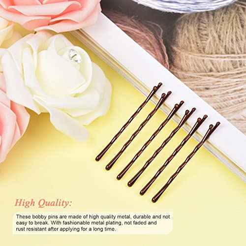 MORGLES Bobby Pins Brown, 240 Pcs Hair Pins for Women 2.2 Inches, Hair Accessories with Box