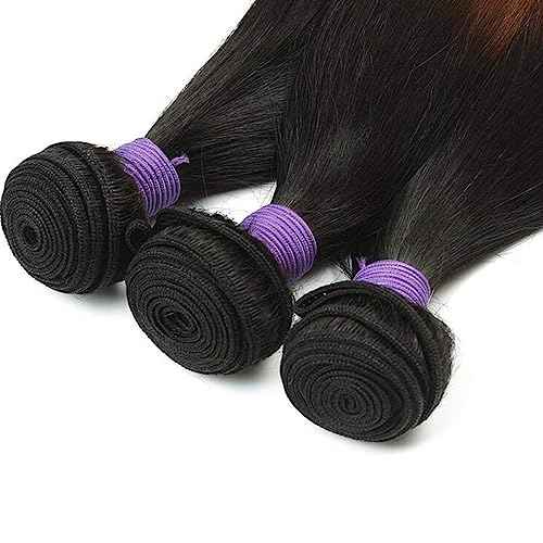 Ombre Straight Human Hair 1 Bundle Brazilian Straight Weave 100% 3 Tone 1b 4 30 Color Ombre Brazilian Straight Bundle Brazilian Virgin Ombre Human Hair Bundle for Black Women 22"