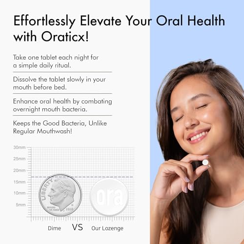 OraTicx Teeth & Gums Oral Probiotics, 8 Billion CFU - Naturally Supports Oral Health, Fresh Breath, and Immunity, Dental Probiotic Supplement, Grape Flavor 30 Lozenges 4-Pack