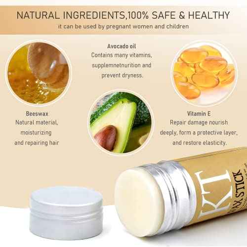 VOLLUCK Hair Wax Stick for Wigs, Edge Control Slick Stick Hair Pomade 2.7Oz Stick Non-greasy Styling Wax, Temporary Hair Styling Product for Edge Frizz Hair Pocket Size