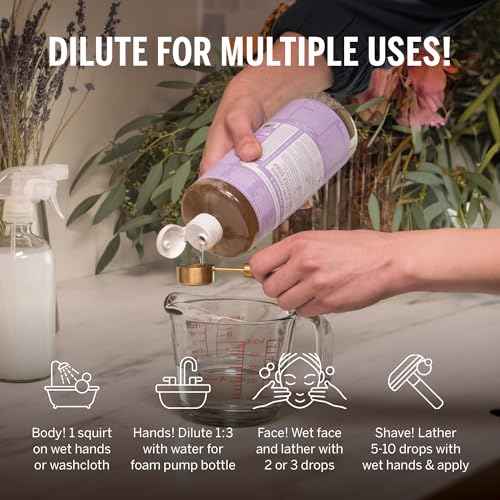 Dr. Bronner¡¯s Pure-Castile Magic Liquid Soap - Made with Regenerative Organic Certified Oils - 18-in-1 Uses for Face, Body, Hand, Hair- Gentle on Sensitive Skin - All Natural Body Wash- Lavender, 32oz
