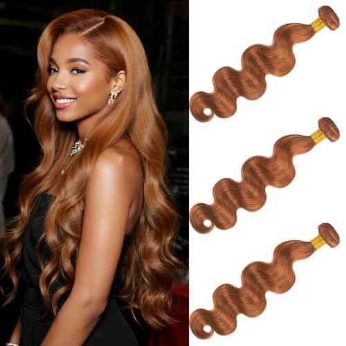 P1B/27 Black Blonde Highlight Human Hair Body Wave Bundles 18 20 22 Inch Brazilian Virgin Hair Double Weft Quick Weave 3 Bundles Soft Silky Weave for Black Women