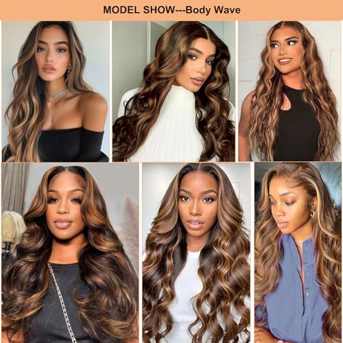Highlight Lace Front Wig Human Hair 13x6 HD Transparent Straight Lace Front Wigs Human Hair Pre Plucked 180% Density 4/27 Colored Honey Blonde Wig for Women 22Inch