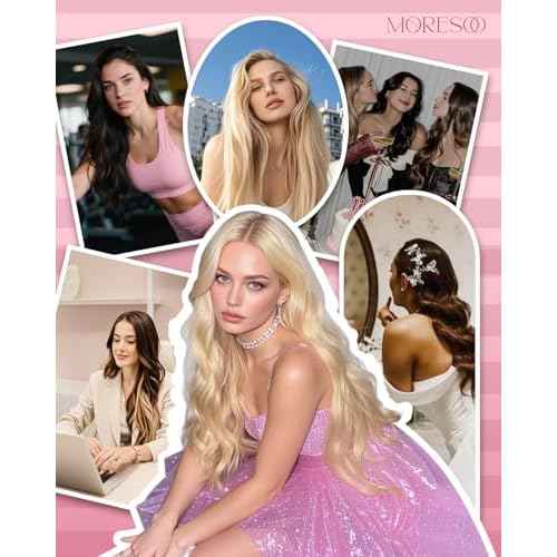 Moresoo Hair Extensions Microlink Human Hair Jet Black Micro Link Hair Extensions Human 18 Inch Hair Micro Bead Extensions Real Human Hair Black Microlink Extensions 50G/50S 18 Inch