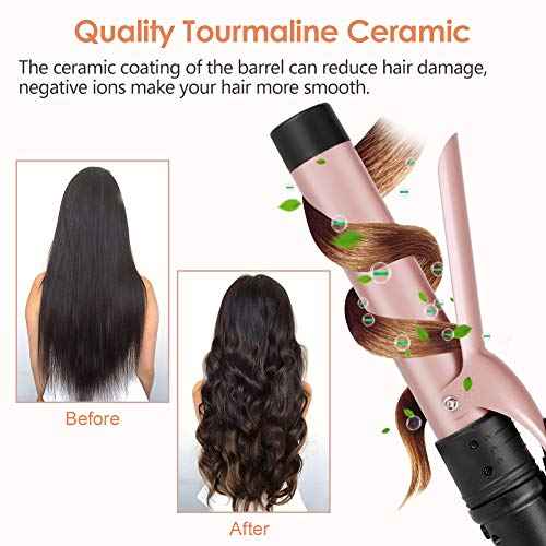 6-in-1 Curling Iron, Professional Instant Heat Up Hair Curling Wand Set with 6 Interchangeable Ceramic Barrels (0.35'' to 1.25'') and 2 Temperature Adjustments, Heat Protective Glove & 2 Clips