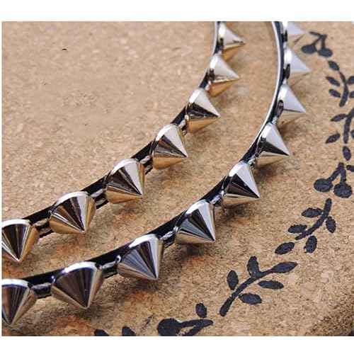 FULAI Duyppy 2 Pack Rivet Punk Spike Headband Studded Headband Party Hair Band Hair Clips for Women