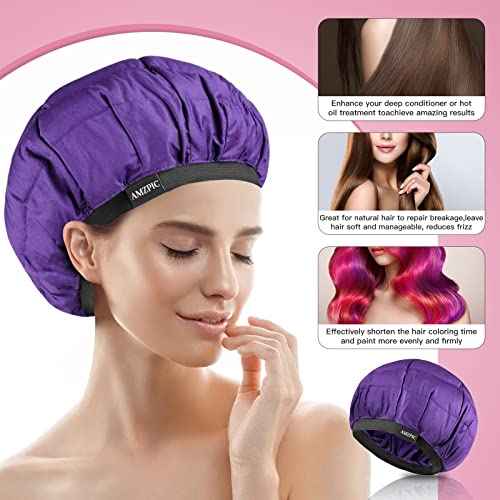 Cordless Deep Conditioning Heat Cap - Safe, Microwavable Heat Cap for Steaming, Heat Therapy for Hair, Flaxseed Seed Interior for Maximum Heat Retention (Second Generation)