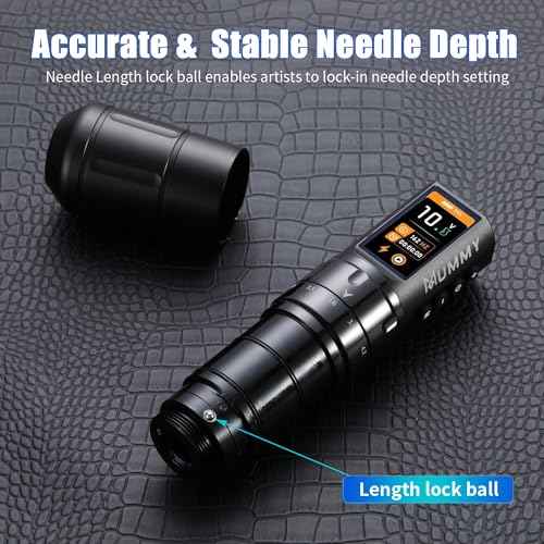 Mummy Scepter Tattoo Machine Pen with Adjustable 7 Strokes 2.4,2.7,3.0,3.3,3.6,3.9,4.2mm 1800mAh(Single Machine)