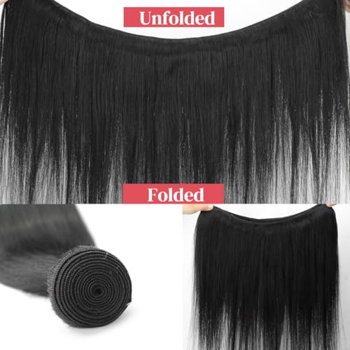 30 Inch One Bundle Human Hair Straight 12A 100% Unprocessed Brazilian Virgin Human Hair Bundles Weave Straight Hair Extension Natural Black