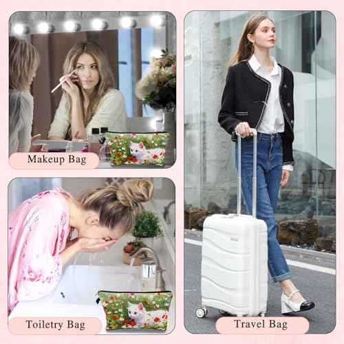 Makeup Organizer Small, Cosmetic Zipper Bag for Purse Mini, Cute Traveling Accessories Pouch for Women Thanksgiving Christmas Gifts (NR9756)