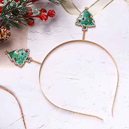 Christmas Headbands for Women Glitter Christmas Tree Snowflake Reindeer Headband Crystal Xmas Holiday Party Hair Accessories