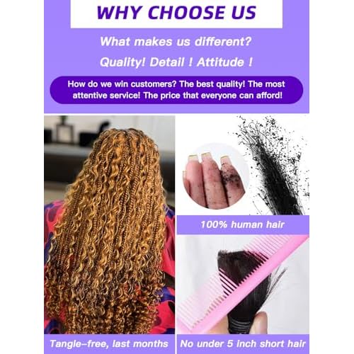 Blonde Bundle Human Hair Color 27 Deep Wave Bundles 100g 24 Inch, Boho Braiding Hair 27 Blonde Hair Bulk Curly for Braids, 12A No Weft 100% Unprocessed Brazilian Virgin Hair