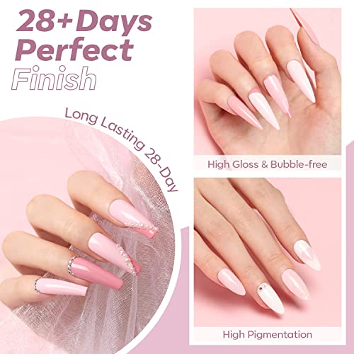 Modelones Poly Nail Gel Kit 6 Colors Extension Builder Enhancement Professional Starter Kit All-in-One Nail Technician French Kit