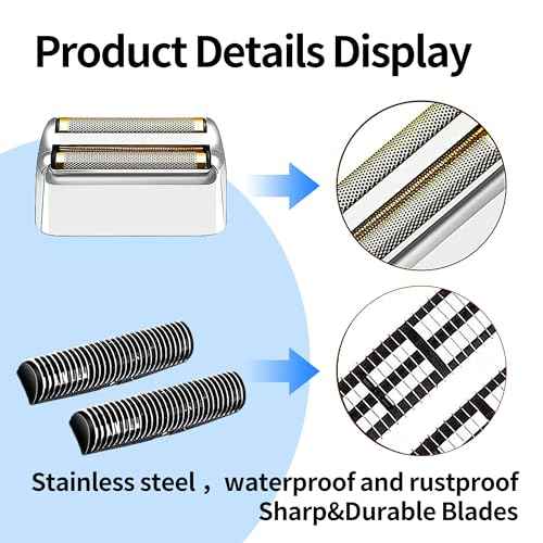 1 pack Professional Replacement Foil and Cutters for BaBylissPRO Barberology Double Foil Shaver, Compatible with BaBylissPRO Barberology FXFS2 Shaver£¬Silver