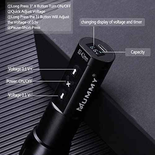 Mummy Tattoo Machine - Cordless Rotary Pen for Artists | 6H Battery,4.2mm Stroke Length,Quiet & Lightweight