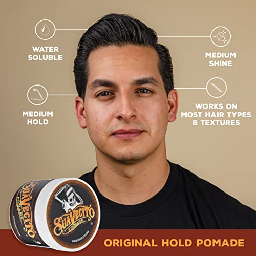 Suavecito Pomade For Men - Medium Hold Shine Water Based oz Pack Wax Like Flake All Day Hair Free Gel Hairstyles Easy To Wash Out