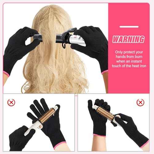 Suhine 20 Pcs Professional Heat Resistant Gloves for Hair Styling Curling Heat Resistant Work Gloves