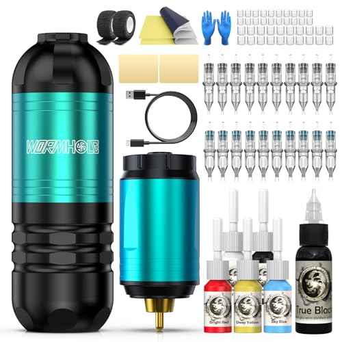 Wireless Tattoo Gun Kit Wormhole Tattoo Kit for Beginners Tattoo Machine Kit Wireless Tattoo Pen Kit WTK269