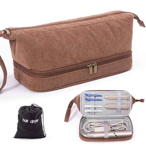 Hair Dryer Case, Double-Layer Hair Tools Travel Carrying Case for Shark FlexStyle/SmoothStyle with Hair Dryer Bag - Hair Air Wrap Dryer Case Flat Curling Iron Travel Organizer