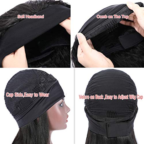 Ombre Headband Wig Human Hair Straight 22 Inch Glueless #2/30 Highlight Colored 150% Density Brazilian Virgin Straight Human Hair Headband Wigs for Black Women
