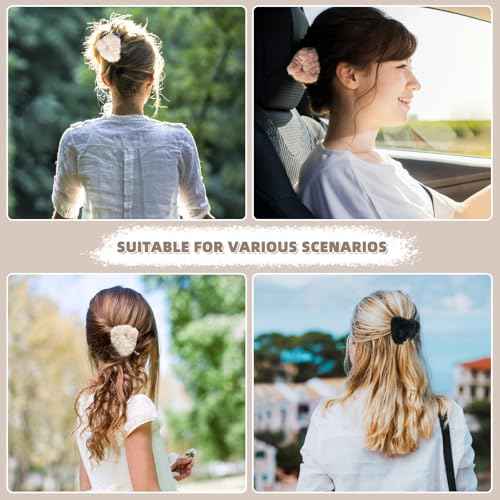 6 PCS Cat Ears Hair Claw Clips 2 Inch Small No-Slip Fuzzy Triangle Hair Clips for Women and Girls