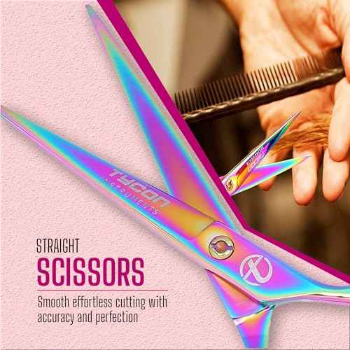 Tycon Hair Cutting Scissors Professional 6.5" ? Japanese Stainless Steel, 2.7" Razor Edge Blade Barber Scissors ? Ergonomic design - Precision Hair Scissors for Smooth Cutting - Salon & Personal Use