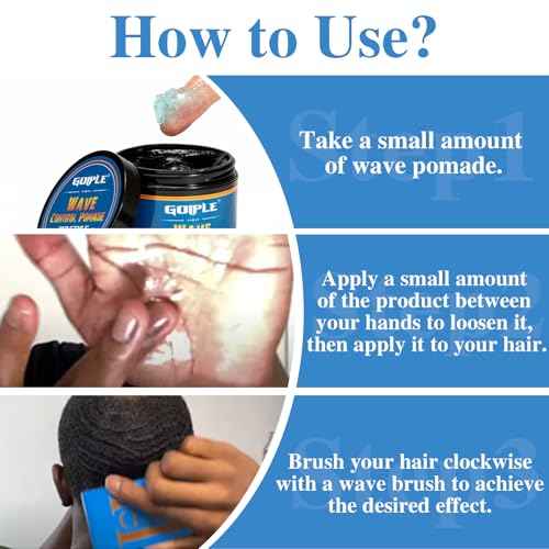 Natural Wave Pomade Strong Hold Easy Wash 360 Wave Training Hair Cream, Waves Grease for Men Water-Based Hair Cream for Wave, Moisture, Control and Silky Shine, Wave Pomade for Black Men 4oz