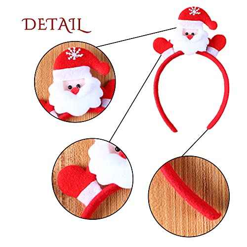 Santa Clause Headband - Red Christmas Hair Hoop Womens & Girls Hair Accessories Headdress for Cosplay & Winter Christmas Decoration Party Supplies Gift
