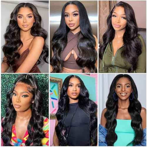 Body Wave Bundles Human Hair 14 16 18 20 Inch Human Hair Bundles 100% Unprocessed Brazilian Virgin Quick Weave 4 Bundle Human Hair Extensions for Black Women Natural Color