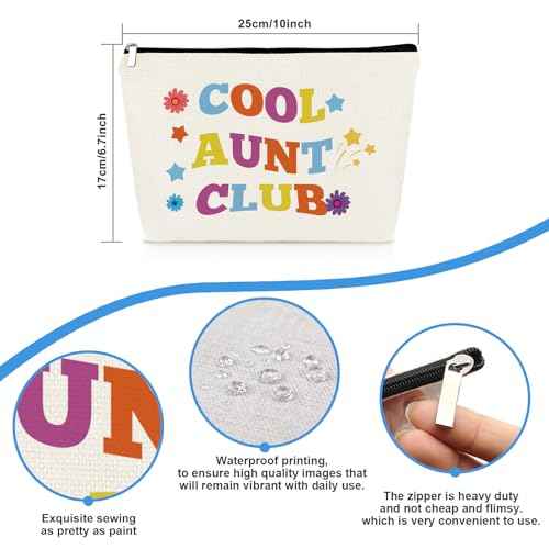 Aunt Gifts From Niece Nephew Cool Club Gifts For Aunt Makeup Bag Auntie Birthday Mothers Day Gift Cosmetic Bag Promoted To Auntie Gift Pregnancy Announcement For Aunts Zipper Travel Toiletry Pouch
