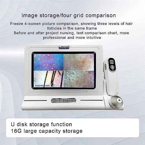 Skin Scalp Analyser, 11 Inch HD LCD Screen Microscope Tester with 50X 200X HD Lenses,Skin Health Analyzer, Skin Detector Facial Skin Moisture Detector Tester