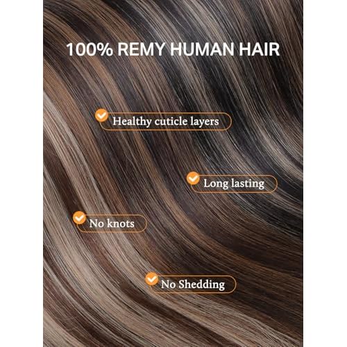 DOORES Genius Seamless Weft Hair Extensions Tape in, Natural Black 20 Inch 60g, Invisible Wide Tape Extensions Silky Remy Hair, Natural Looking Quick Wear