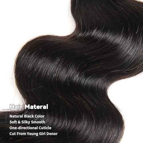 15A Raw Human Hair Bundles Body Wave Human Hair, 14 16 18 inches No Tangle Shedding,Triple Lifespan Indian Virgin Hair,Multiple Washes Keep Texture Silky Soft