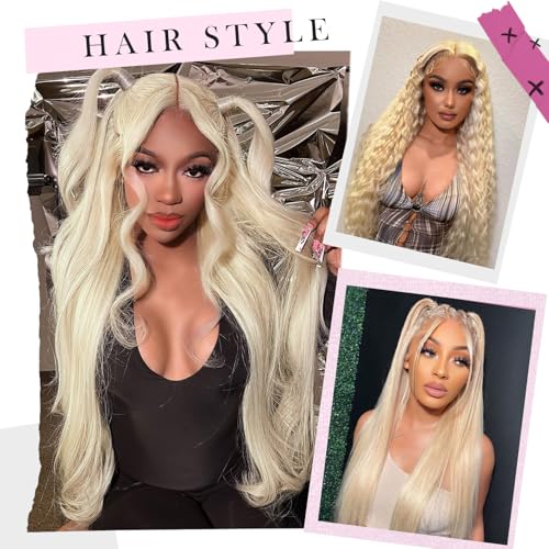 613 Body Wave Blonde Lace Front, PrePlucked, 24" HD Human Hair Wig - 13x6, 200 Density