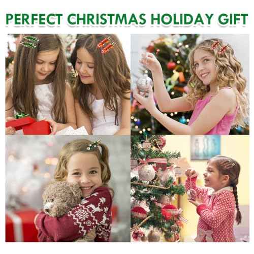 Christmas Hair Clip - 5 Pairs Cute Snowflake Christmas Tree Hair Barrettes Santa Claus Hairpin for Christmas Festive Hair Accessory