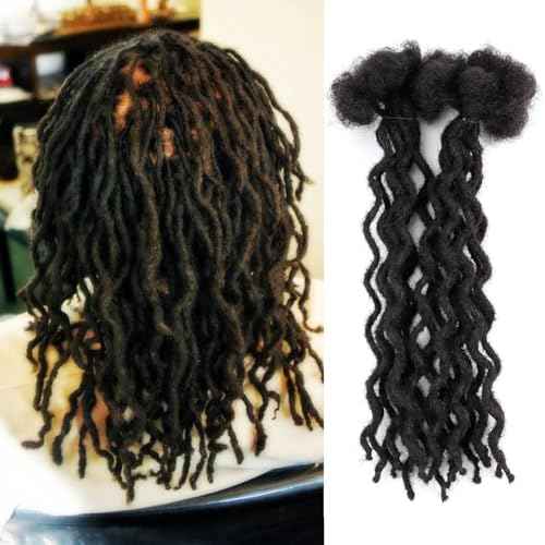 6'' 30-Strand Dreadlocks Made from 100% Human Hair, Small 0.4cm Micro Loc Extensions, Afro Kinky Texture for Men and Women with Natural Hair