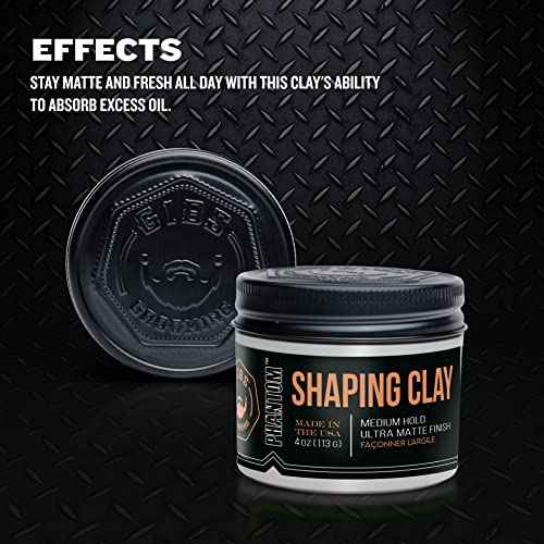 GIBS Shaping Clay, Phantom, Medium Hold, Ultra Matte Finish, Water Based, Great for Soft and Natural Looks