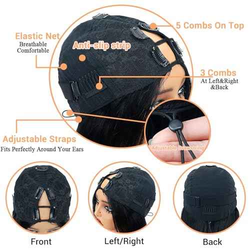 V Part Wigs Human Hair Body Wave Upgrade Glueless Human Hair 20 Inch V-Part Clip in Wigs No Leave Out, No Glue, No Sew-in, Beginner Friendly