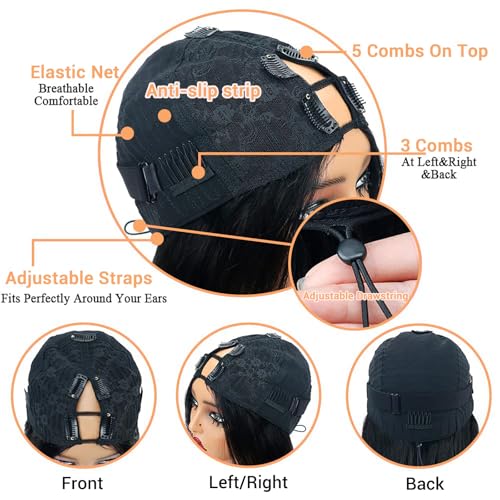 V Part Wig Human Hair Body Wave for Black Women Upgrade U Part Human Hair Wig 100% Beginner Friendly 200% Density Natural Color (16 inch)