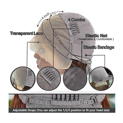 Highlight Ombre Lace Front Wigs Human Hair Pre Plucked 13x4 Body Wave Frontal Wigs 4/27 Colored Honey Blonde 180 Density Glueless HD Transparent Lace for Black Women 26 Inch