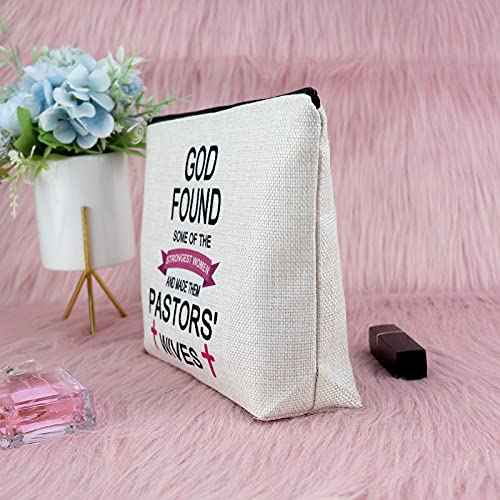 Pastor's Wife Appreciation Gifts Makeup Bag Christian Religious Gift for Women Cosmetic Bag Minister's Wife Gift Birthday Christmas Gift for Pastor's Wife Thank You Gift Travel Cosmetic Pouch