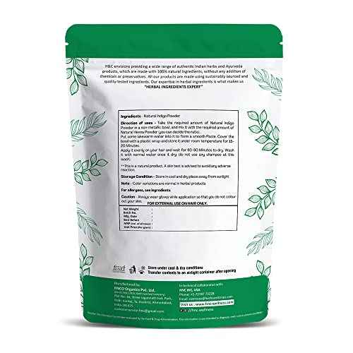 100% Natural Indigo Powder for Hair (227g / (1/2 lb) / 8 ounces) Indigofera tinctoria to color your hair brown to black